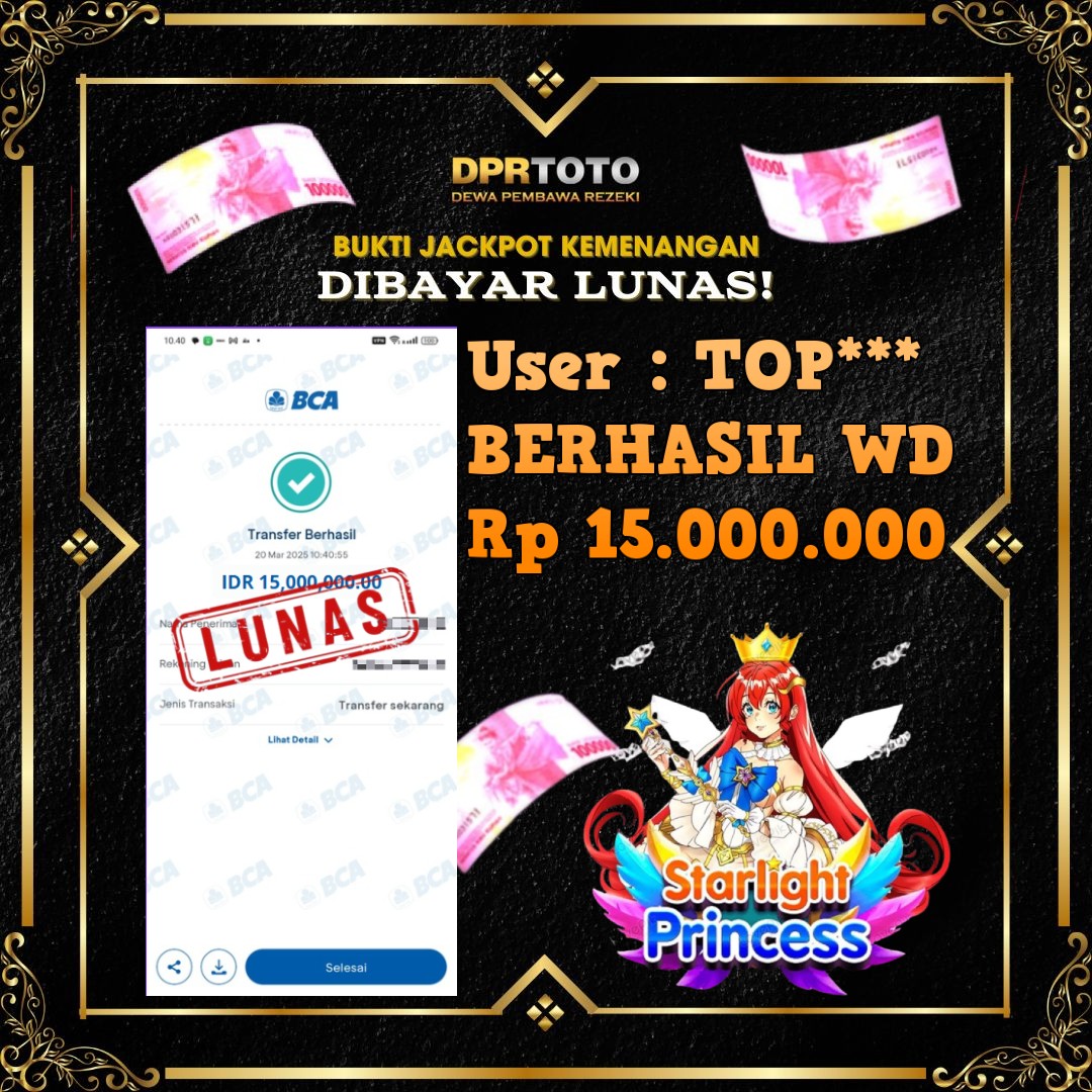 KEMENANGAN BESAR STARLIGHT PRINCESS WD 15.000.000 - LUNAS